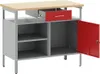 vidaXL Werkbank mit Schubladen mit Regal Rot und Grau 100 x Produktbild-Vorschau 5