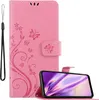 A pink phone case with a floral and butterfly design is shown open, with a smartphone inside. Náhled obrázku produktu