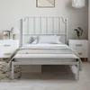 vidaXL Struttura letto con testiera in metallo bianco Anteprima dell’immagine prodotto 3