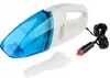 A white and blue handheld car vacuum cleaner with a car charger and an attachment, shown on a white background. Náhled obrázku produktu