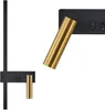 A product shot of a black and gold wall lamp. Anteprima dell’immagine prodotto