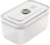 A white food storage container with a gray button on the lid. Náhľad obrázku produktu