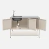 sweeek - Outdoor-Küche aus Stahl mit Spüle L120 cm - Beige Produktbild-Vorschau 3