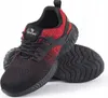 A pair of black and red safety shoes. Produktbild-Vorschau