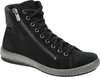 A black high-top sneaker with a zipper and laces on a white background. Anteprima dell’immagine prodotto
