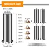 Omgoods - Lot de 4 pieds réglables en acier inoxydable pour Voir les images du produit 2