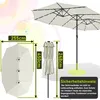 Faziango XXL Sonnenschirm Naturweiß mit LED-Beleuchtung – Produktbild-Vorschau 2