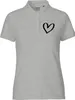 Huuraa Damen Polo Shirt Herz Heart M Sport Grey Bio Produktbild-Vorschau 1