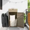 vidaXL Mobile da giardino Beige 55x55x111 cm Poly Rattan Anteprima dell’immagine prodotto 3