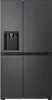 A dark gray LG refrigerator with a water dispenser on the left door. Produktbild-Vorschau