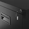 A close-up view of a black filing cabinet drawer with a key in the lock and a handle. Anteprima dell’immagine prodotto