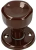 A brown ceramic doorknob with a round base, shown against a white background. Produktbild-Vorschau