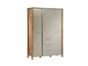 Gala-Möbel Kleiderschrank 3D3S Eiche Wotan/Beige mit 3 Produktbild-Vorschau 1