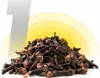 A pile of cloves with a large number '1' overlayed on the left and a yellow gradient background. Produktbild-Vorschau