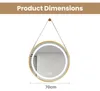 Zimilo LED-badspiegel, rond, 70 cm, goud, met verlichting. Productafbeelding-voorbeeld 9