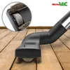 Close-up of a vacuum cleaner attachment with bristles and a roller on a wooden floor. Náhled obrázku produktu