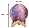 Lampa księżycowa 3D Starry Sky Moon Lamp 16 kolorów Zdalne Podgląd zdjęcia produktu 12