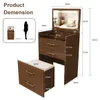 3-in-1 Schminktisch mit offenem Spiegel Glasplatte Walnut Produktbild-Vorschau 3
