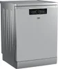 A silver Beko dishwasher is shown from a three-quarter front view against a light gray background. Voir les images du produit