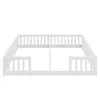 A white wooden bed frame with railings, designed for two children. Anteprima dell’immagine prodotto