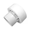 A white plumbing fitting with a white foam insulation ring around it, isolated on a white background. Podgląd zdjęcia produktu