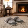 Damen Naturleder Hausschuhe Slippers Gefüttert Mit Wolle Produktbild-Vorschau 5