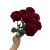 Stoff Rosen, gestrickte Rosen, Kunstblumen Rosenstrauß, Produktbild-Vorschau 2