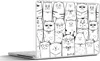 MuchoWow® Laptop Aufkleber Sticker Cover Schamhaft - Katze Produktbild-Vorschau 1