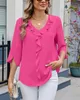 ASKSA Dámské tričko 3/4 rukáv Reschen Halenka V-Neck Letní Náhled obrázku produktu 3