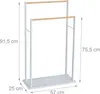 Relaxdays Handtuchständer, 2 Stangen, MDF & Bambus, HBT: Produktbild-Vorschau 4