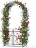 COSTWAY Rosenbogen mit Tür&Erdspieße, Gartenbogen aus Produktbild-Vorschau 1