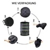 Diagram showing how to fold a drying net. Produktbild-Vorschau