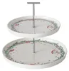 Zweistöckige Etagere mit weihnachtlichem Muster FLORENZA, Produktbild-Vorschau 1