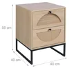 Relaxdays, table de chevet, aspect rotin, 2 tiroirs, Voir les images du produit 4