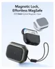 Three ESR Orbit Hybrid Magnetic Cases for Apple AirPods Pro are displayed against a light blue and white gradient background. One case is open, showing the AirPods inside. Another case is shown with a lanyard attached. A third case is shown with a charging Anteprima dell’immagine prodotto