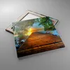 Bild auf Leinwand - Leinwandbild - Brücke See - 60x60cm - Produktbild-Vorschau 2