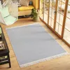 Tapiso Teppich AZTECA modern Fransen grau einfarbig Produktbild-Vorschau 2