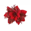 12 Stück Glitter Weihnachtsblumen Weihnachtsbaumschmuck für Produktbild-Vorschau 2