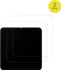 Two screen protectors are layered on top of each other, with one partially covering a black square object. Produktbild-Vorschau