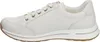 A side view of a white leather sneaker with a brown sole. Náhled obrázku produktu