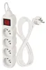 Prodlužovací kabel 2 m / 4 zásuvky / s vypínačem / bílý / PVC / 1 mm2 Náhled obrázku produktu