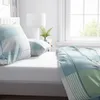 Feinbiber Bettwäsche Set 155x220 cm Streifen Grün Blau Weiß Produktbild-Vorschau 3