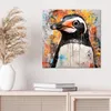 DEQOART Glasbild Echtglas 50x50 cm 'Pinguin im Farbrausch' Produktbild-Vorschau 4