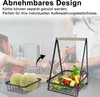 UISEBRT Obstkorb 2 Stöckig Obst Etagere Obstschale Metall Produktbild-Vorschau 5