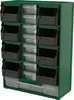 A green storage cabinet with multiple compartments for small items. Produktbild-Vorschau