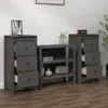vidaXL Sideboards 2 Stk. Grau 40x35x80 cm Massivholz Kiefer Produktbild-Vorschau 1