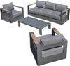 5-Sitzer-Gartenmöbel ausfarbenem Aluminium HPL-Armlehnen Produktbild-Vorschau 1
