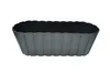 A dark gray oval planter box with a ribbed texture, shown from a slightly elevated side view against a white background. Produktbild-Vorschau