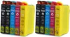 Two sets of printer ink cartridges are displayed side-by-side against a white background. Produktbild-Vorschau