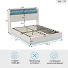 ProximaX Schlafbett 160x200 cm Weiß Samt mit LED-Lichtband, Produktbild-Vorschau 7